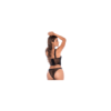 Top style corset en large résille et tanga 